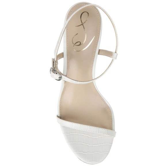 SAM EDELMAN Heels Doran Strappy Sandal White Croc Embossed NIB - Picture 2 of 5